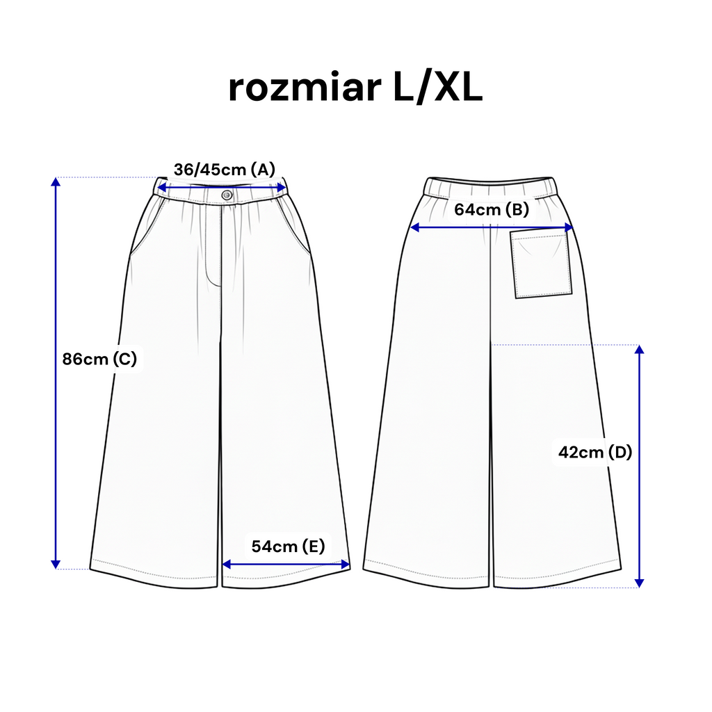 Lniane kuloty 7/8 z gumką w pasie, idealne na wakacje i spotkania z przyjaciółmi | Bastet | Spironik.pl