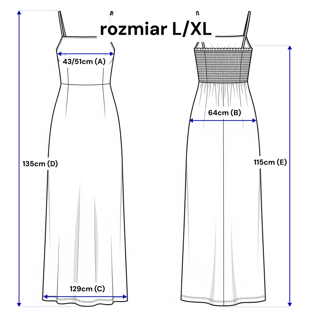 Letnia sukienka maxi z cienkimi ramiączkami w pomarańczowym kolorze, idealna na brunch z przyjaciółkami | Bastet | Spironik.pl