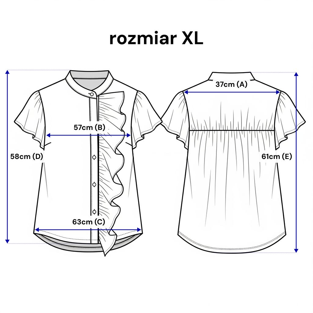 Lekka bluzka bez rękawów z falbankami, łącząca komfort i elegancję w letnich stylizacjach | Bastet | Spironik.pl