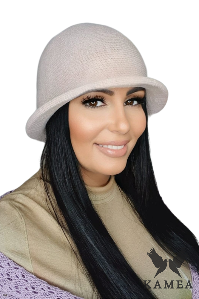 Kapelusz Damski, Model: Munira, Kolor: różowy, Skład materiału: 50% Akryl; 30% Wełna; 10% Wiskoza; 10% Alpaka, Przeznaczenie: Jesień/Zima, Rozmiar: Uniwersalny (54-60) (Kapelusz Damski, zdjęcie 2)