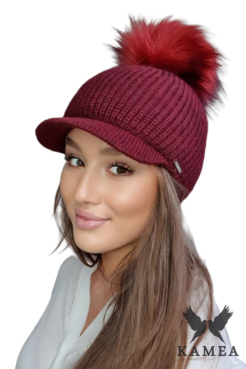Čepice, Model: Nasira, Barva: bordó, Složení materiálu: 20% Mohér; 10% Vlna; 70% Akryl, Velikost: Univerzální (54-60)