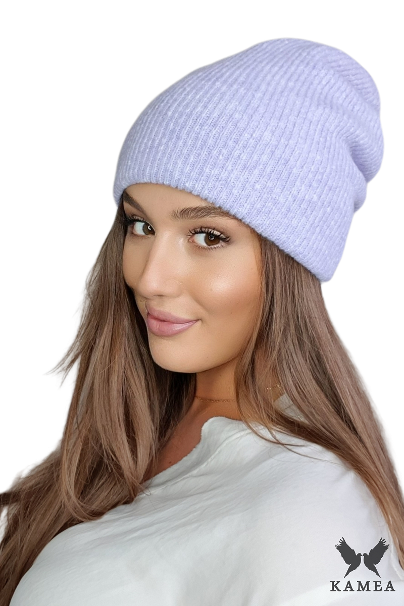 Czapka Damska, Model: Orazio, Kolor: wrzosowy, Skład materiału: 32% Poliakryl; 27% Poliamid; 26% Bawełna; 14% Wełna; 1% Elastan, Przeznaczenie: Jesień/Zima, Rozmiar: Uniwersalny (54-60) (Czapka Damska, zdjęcie 2)