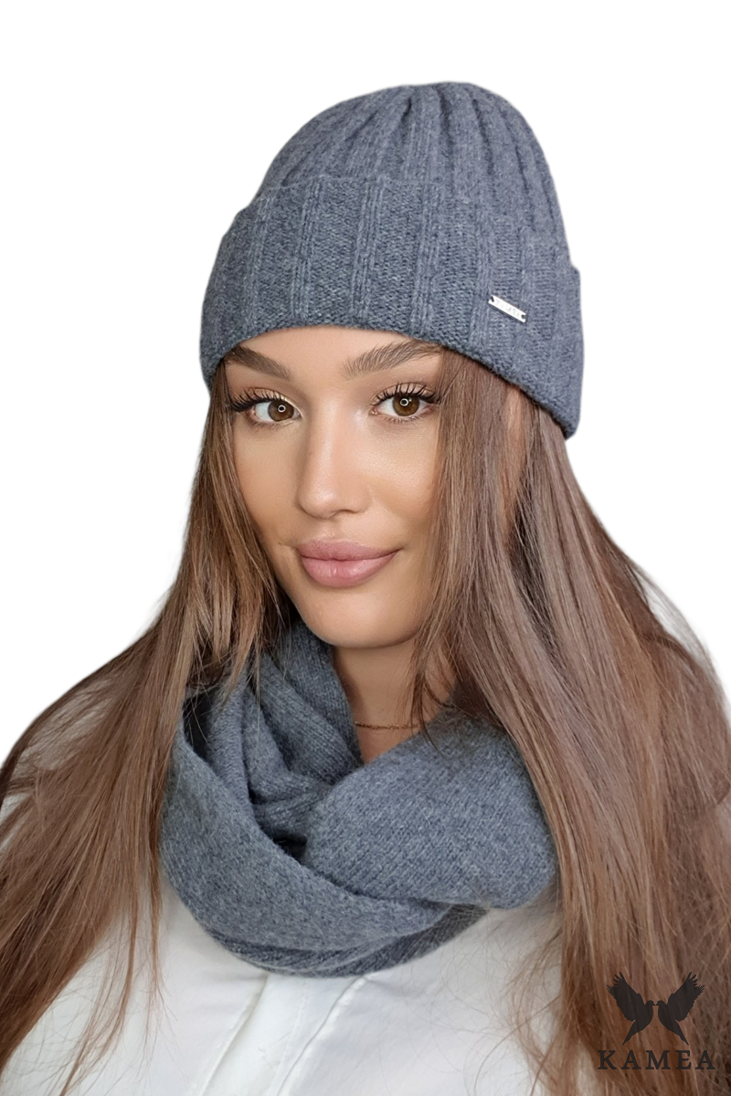 Čepice, Model: Tahira, Barva: grafitová, Složení materiálu: 80% Vlna; 20% Polyamid, Velikost: Univerzální (54-60)