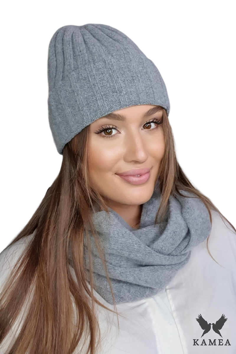 Čepice, Model: Tahira, Barva: stříbrná, Složení materiálu: 80% Vlna; 20% Polyamid, Velikost: Univerzální (54-60)