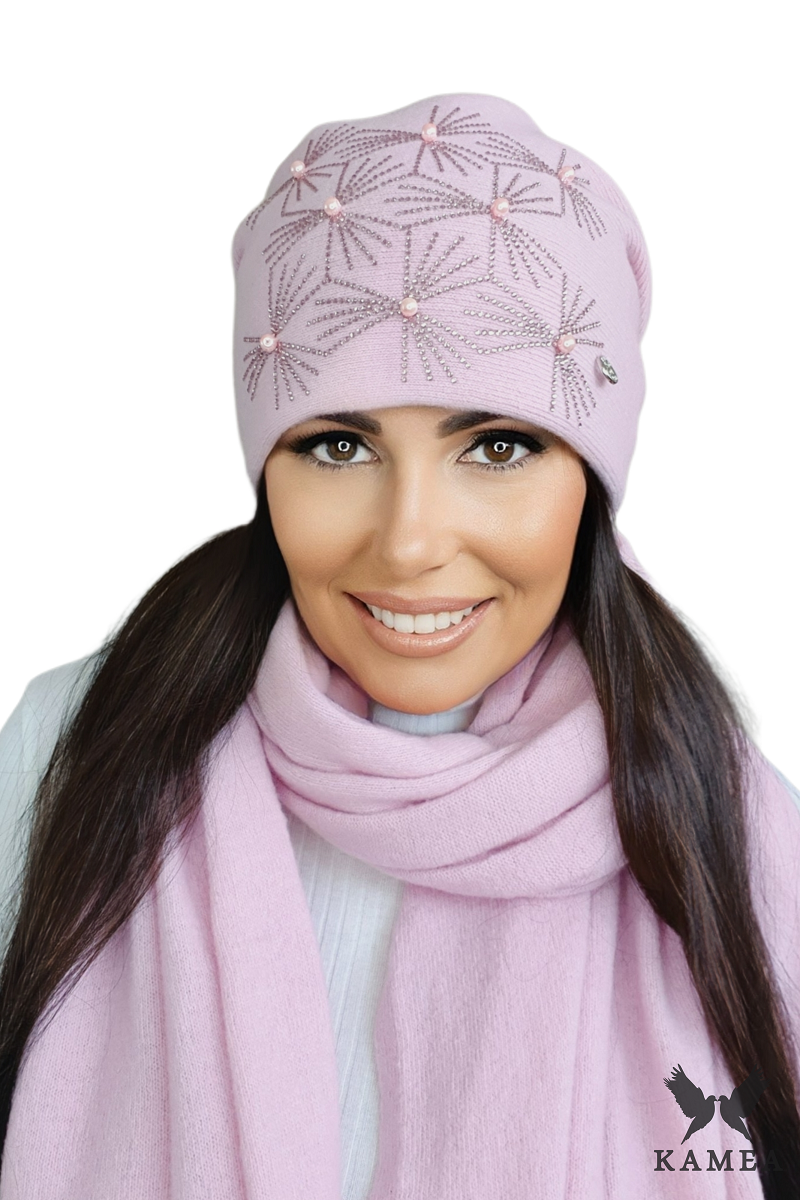 Czapki, Model: Huma, Kolor: pink, Skład materiału: 80% Wełna; 20% Poliamid, Rozmiar: Uniwersalny (54-60)