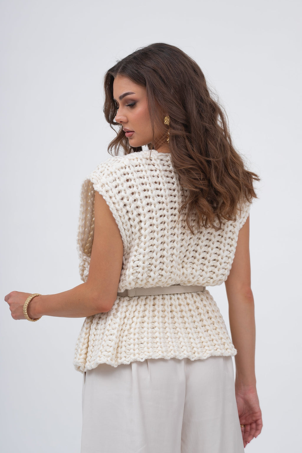 Komfortowy kardigan COZY w kolorze ecru, idealny na każdą porę roku | Bastet | Spironik.pl