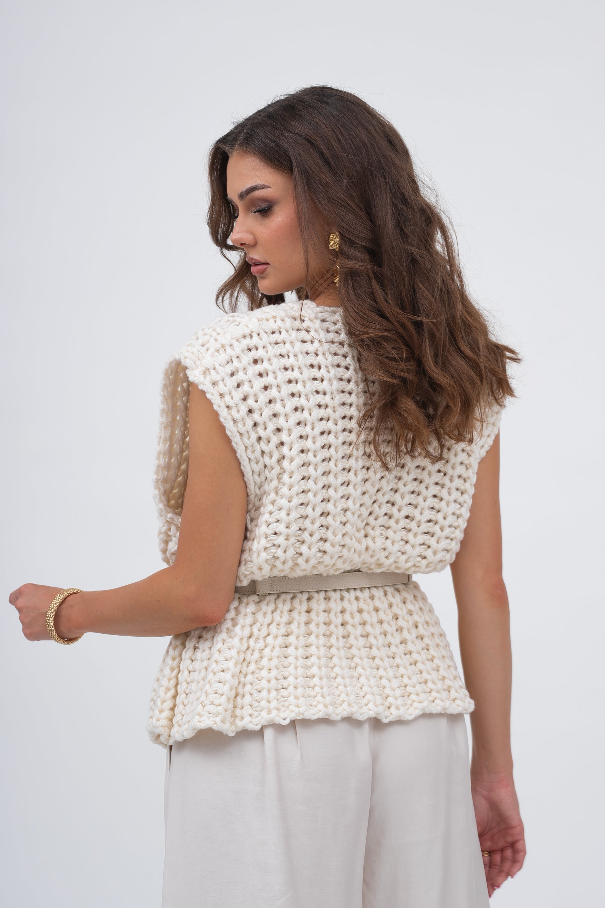 Komfortowy kardigan COZY w kolorze ecru, idealny na każdą porę roku | Bastet | Spironik.pl