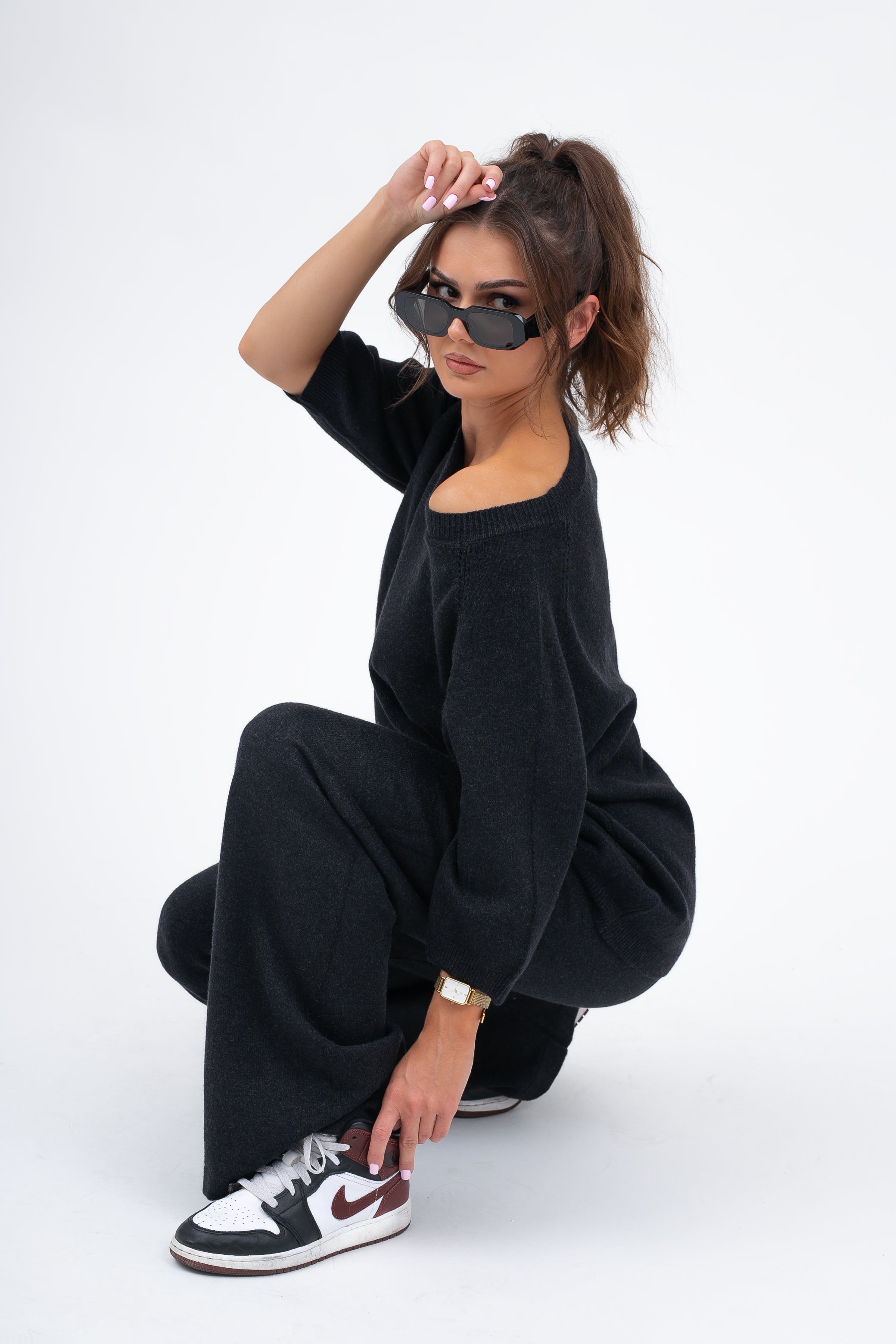 Sweter z 3/4 rękawem w komplecie COMO, idealny na każdą okazję | Bastet | Spironik.pl