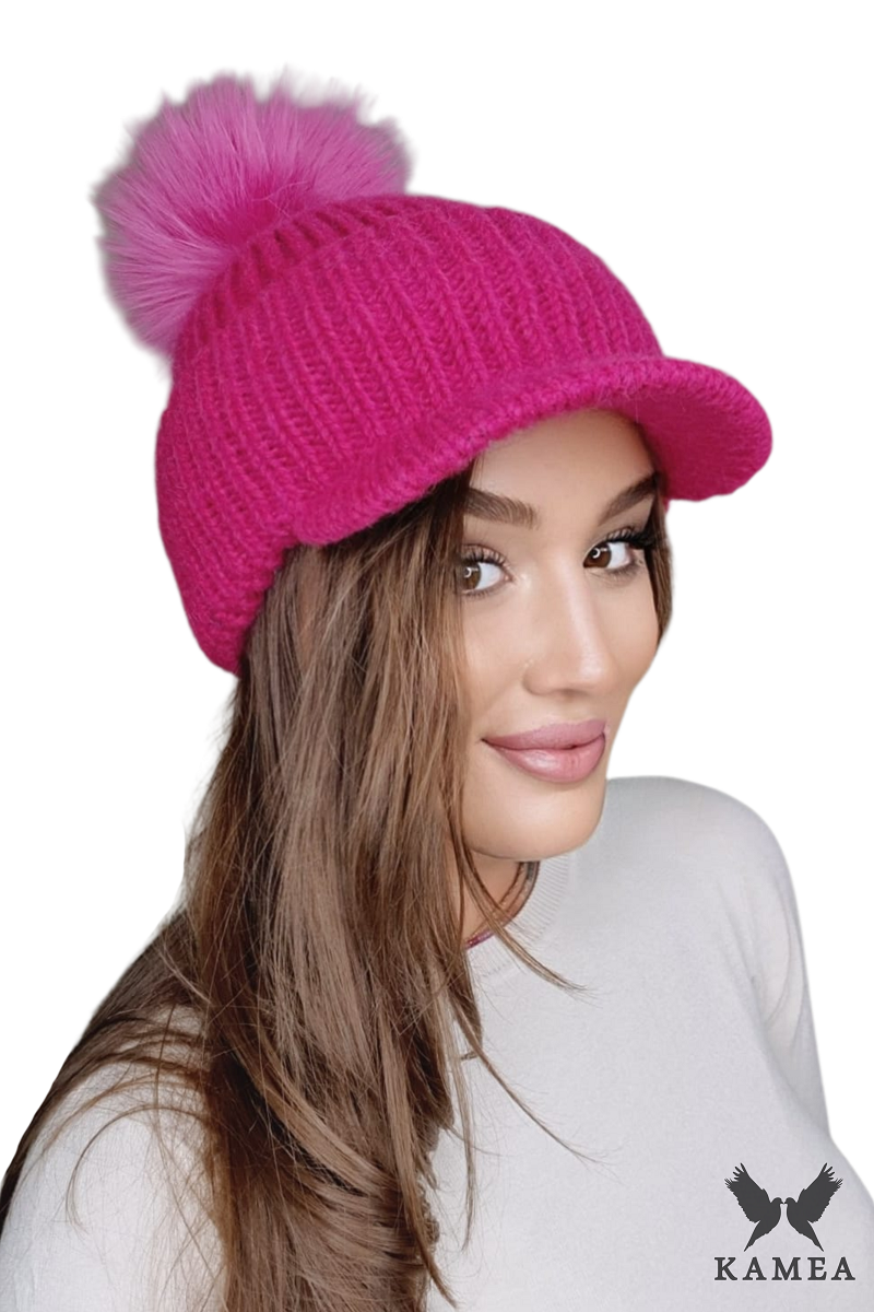 Detal czapki AMARYLIS z wysokiej jakości przędzy z alpaki, idealna na jesień i zimę | KAMEA | Spironik.pl