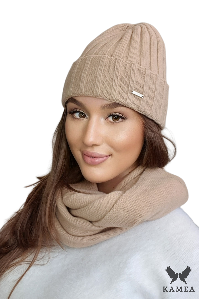 Čepice, Model: Tahira, Barva: camel, Složení materiálu: 80% Vlna; 20% Polyamid, Velikost: Univerzální (54-60)
