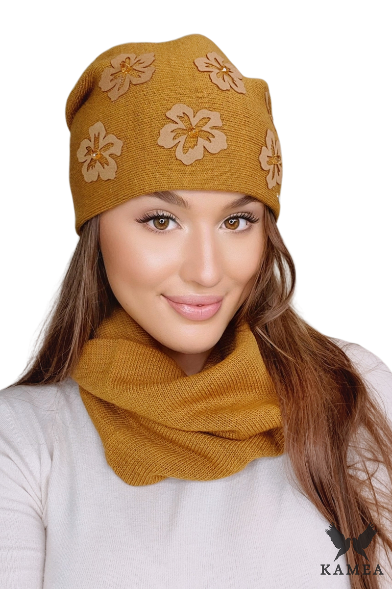 Čepice, Model: Naila, Barva: hořčicová, Složení materiálu: 50% Akryl; 30% Vlna; 20% Polyamid, Určení: Podzim/Zima, Velikost: Univerzální (54-60) (Čepice, obrázek 2)