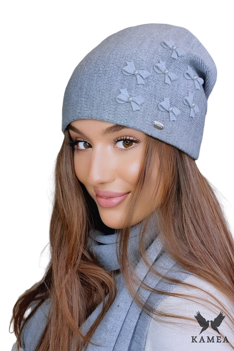 Čepice, Model: Cyria, Barva: šedá, Složení materiálu: 50% Akryl; 30% Vlna; 20% Polyamid, Určení: Podzim/Zima, Velikost: Univerzální (54-60)