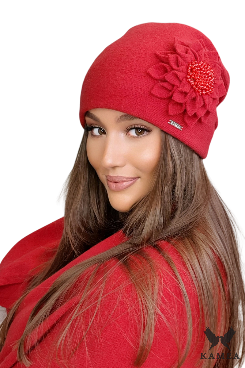 Čepice, Model: Cruze, Barva: červená, Složení materiálu: 80% Vlna; 20% Polyamid, Určení: Podzim/Zima, Velikost: Univerzální (54-60) (Čepice, fotografie 2)