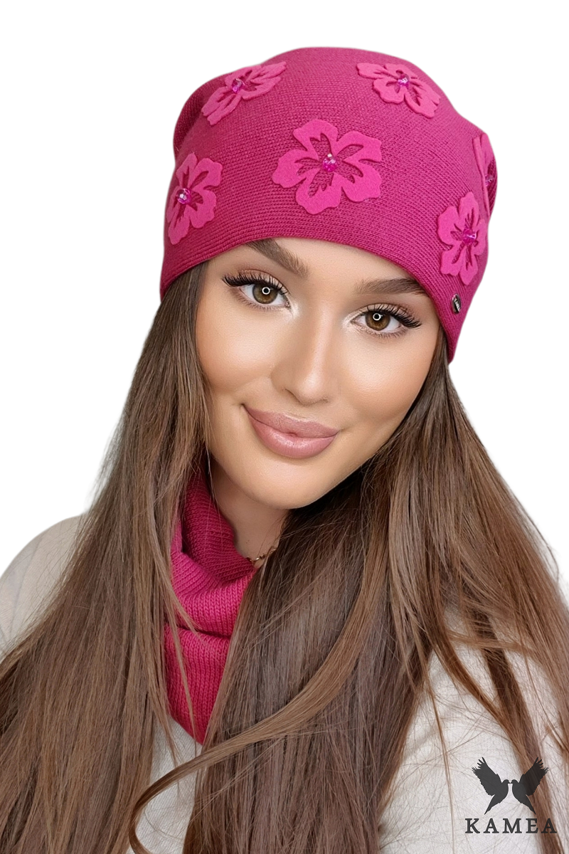 Čepice, Model: Naila, Barva: fuchsie, Složení materiálu: 50% Akryl; 30% Vlna; 20% Polyamid, Určení: Podzim/Zima, Velikost: Univerzální (54-60) (Čepice, obrázek 2)