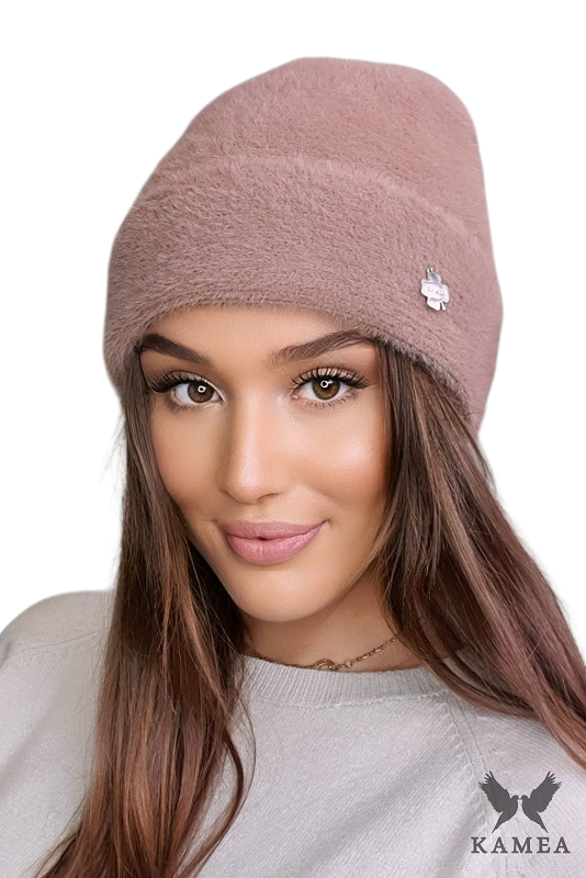 Czapka Damska, Model: Erazma, Kolor: orchid, Skład materiału: 100% Poliamid, Przeznaczenie: Jesień/Zima, Rozmiar: Uniwersalny (54-60)