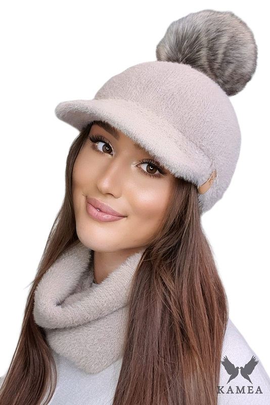 Čepice, Model: Koryna, Barva: tmavě béžová, Složení materiálu: 100% Polyamid, Velikost: Univerzální (54-60) (Čepice, obrázek 2)