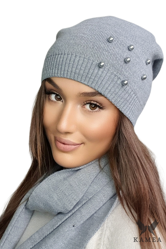 Čepice, Model: Kalcit, Barva: šedá, Složení materiálu: 50% Akryl; 30% Vlna; 20% Polyamid, Určení: Podzim/Zima, Velikost: Univerzální (54-60)