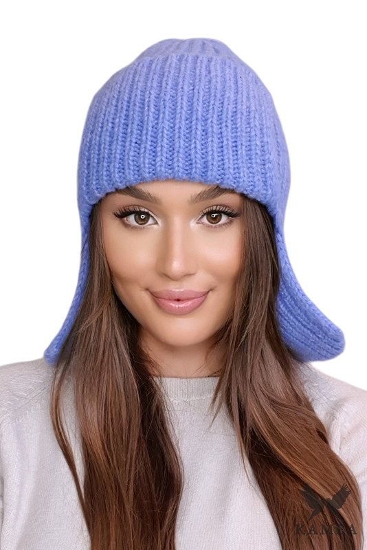 Czapka Damska, Model: Ametyst, Kolor: niebieski, Skład materiału: 57% Akryl; 29% Poliamid; 7% Wiskoza; 7% Wełna, Przeznaczenie: Jesień/Zima, Rozmiar: Uniwersalny (54-60)