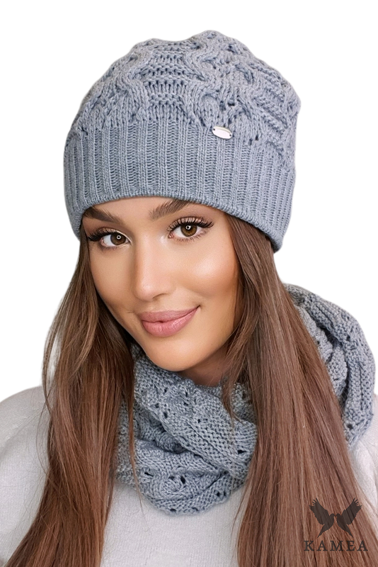 Čepice, Model: Kamila, Barva: šedá, Složení materiálu: 50% Akryl; 30% Vlna; 20% Polyamid, Určení: Podzim/Zima, Velikost: Univerzální (54-60)