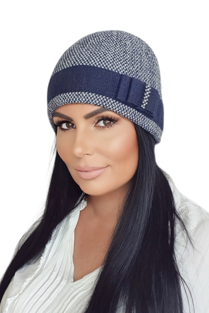 Čepice, Model: Megan, Barva: námořnická, Složení materiálu: 50% Akryl; 30% Vlna; 10% Viskóza; 10% Alpaka, Velikost: Univerzální (54-60)