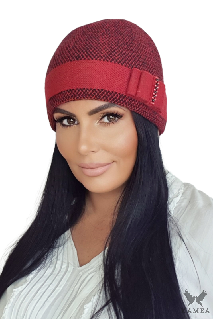 Čepice, Model: Megan, Barva: červená, Složení materiálu: 50% Akryl; 30% Vlna; 10% Viskóza; 10% Alpaka, Velikost: Univerzální (54-60)