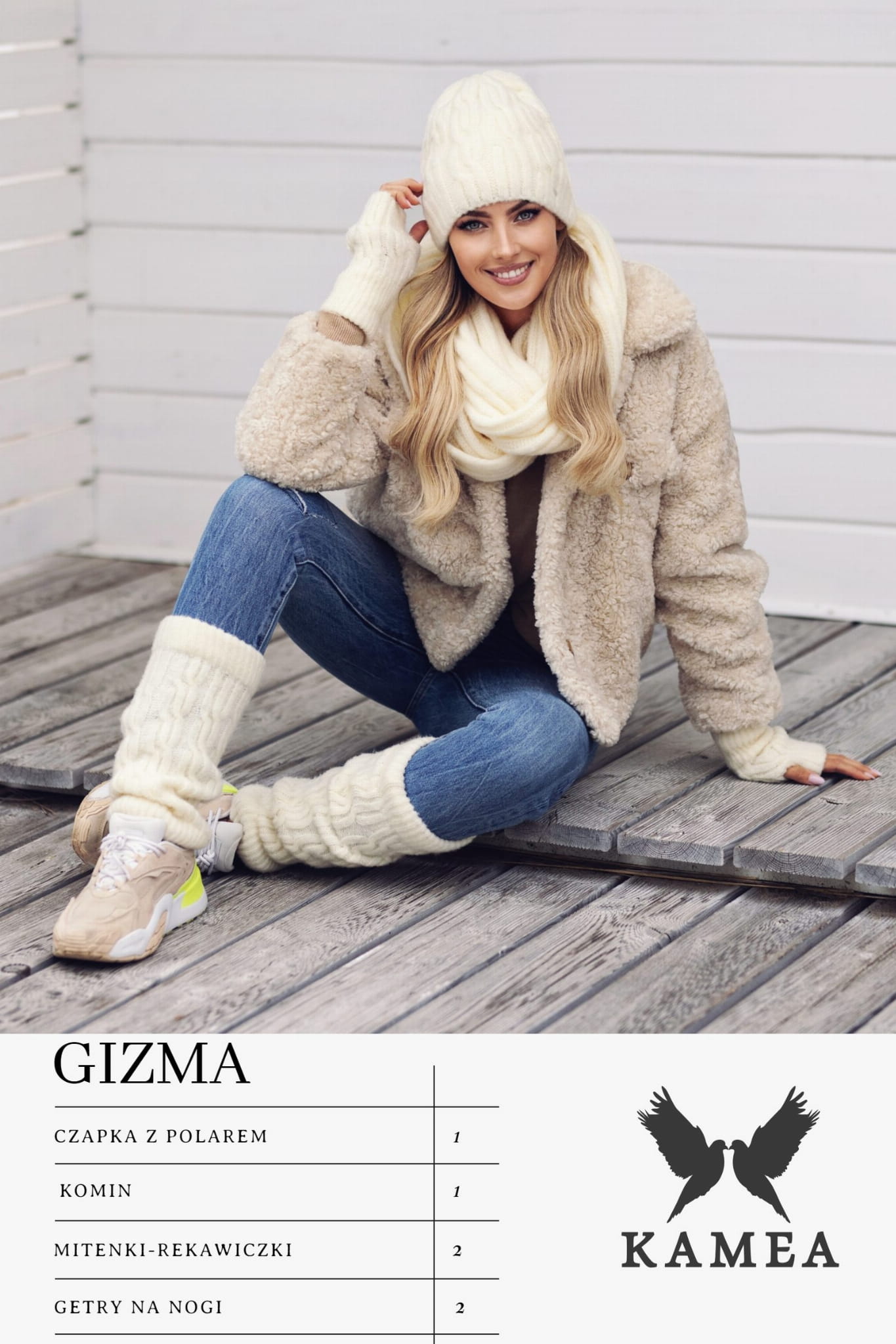 Skarpety, Model: Gizma-Legs, Kolor: ekru, Skład materiału: 70% Akryl; 20% Wełna; 10% Poliamid, Rozmiar: Uniwersalny (Skarpety, zdjęcie 5)