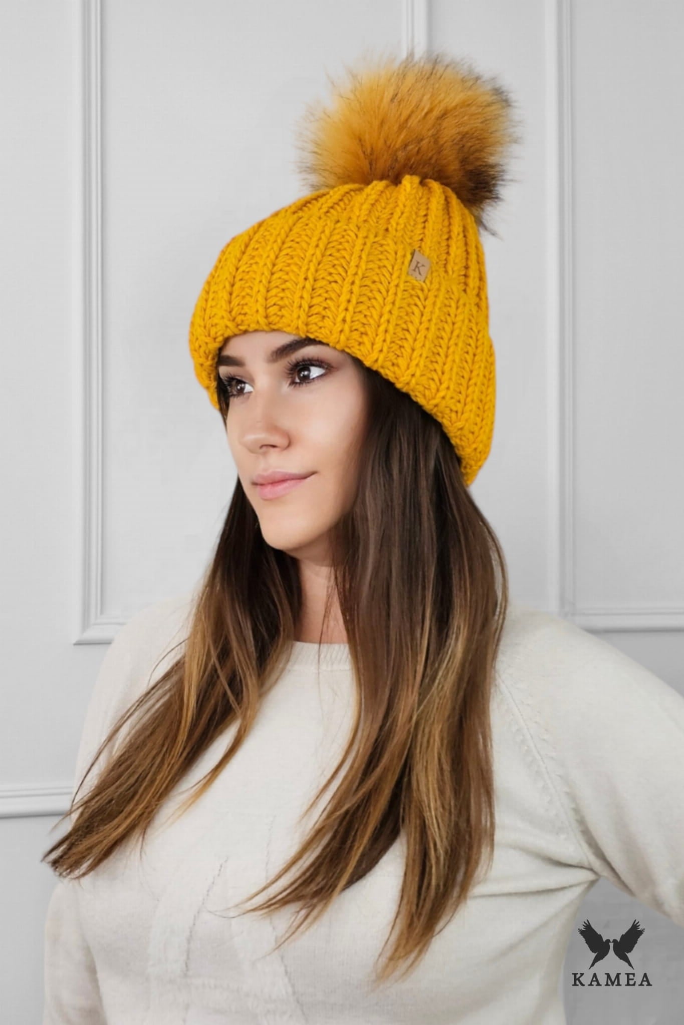 Čepice, Model: Nerea, Barva: žlutá, Složení materiálu: 50% Vlna; 50% Akryl, Velikost: Univerzální (54-60)