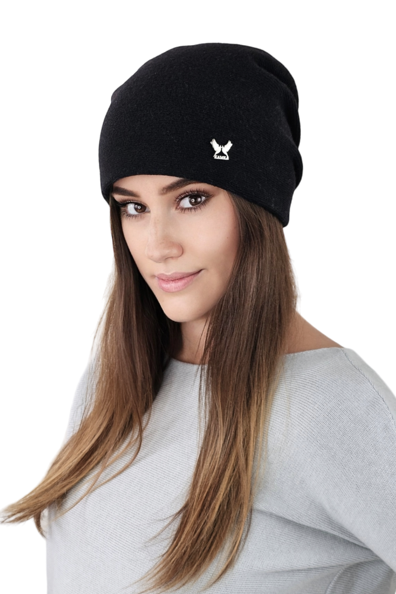 Čepice, Model: Lily, Barva: černá, Složení materiálu: 80% Vlna; 20% Polyamid, Určení: Podzim/Zima, Velikost: Univerzální (54-60) (Čepice, obrázek 2)