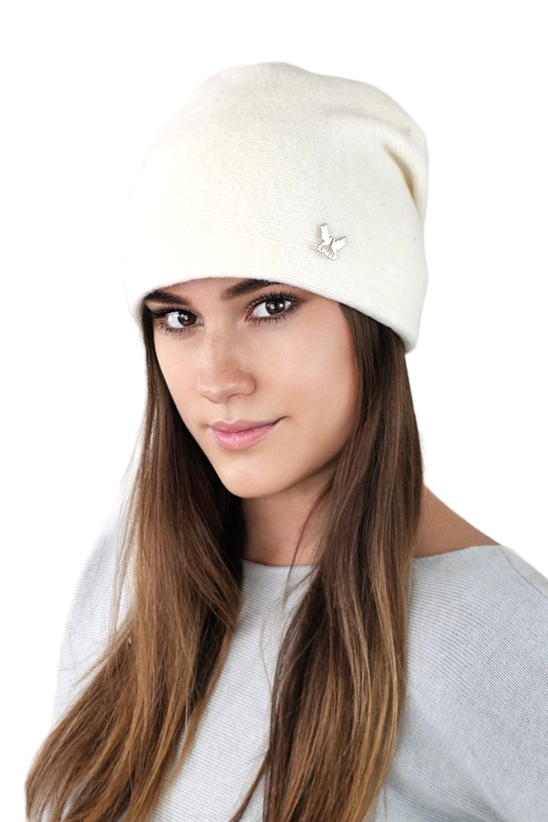Čepice, Model: Lily, Barva: ecru, Složení materiálu: 80% Vlna; 20% Polyamid, Určení: Podzim/Zima, Velikost: Univerzální (54-60) (Čepice, fotografie 2)