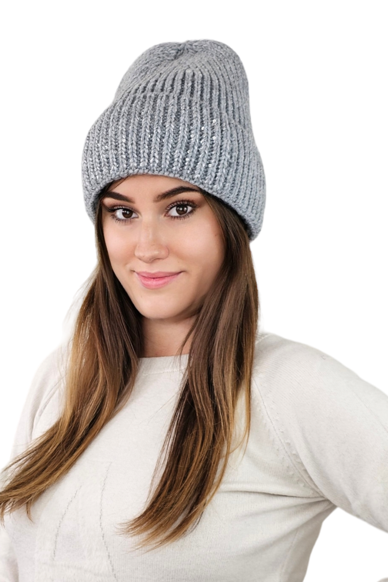 Čepice, Model: Ginny, Barva: šedá, Složení materiálu: 50% Vlna; 40% Akryl; 10% Polyester, Určení: Podzim/Zima, Velikost: Univerzální (54-60) (Čepice, obrázek 2)