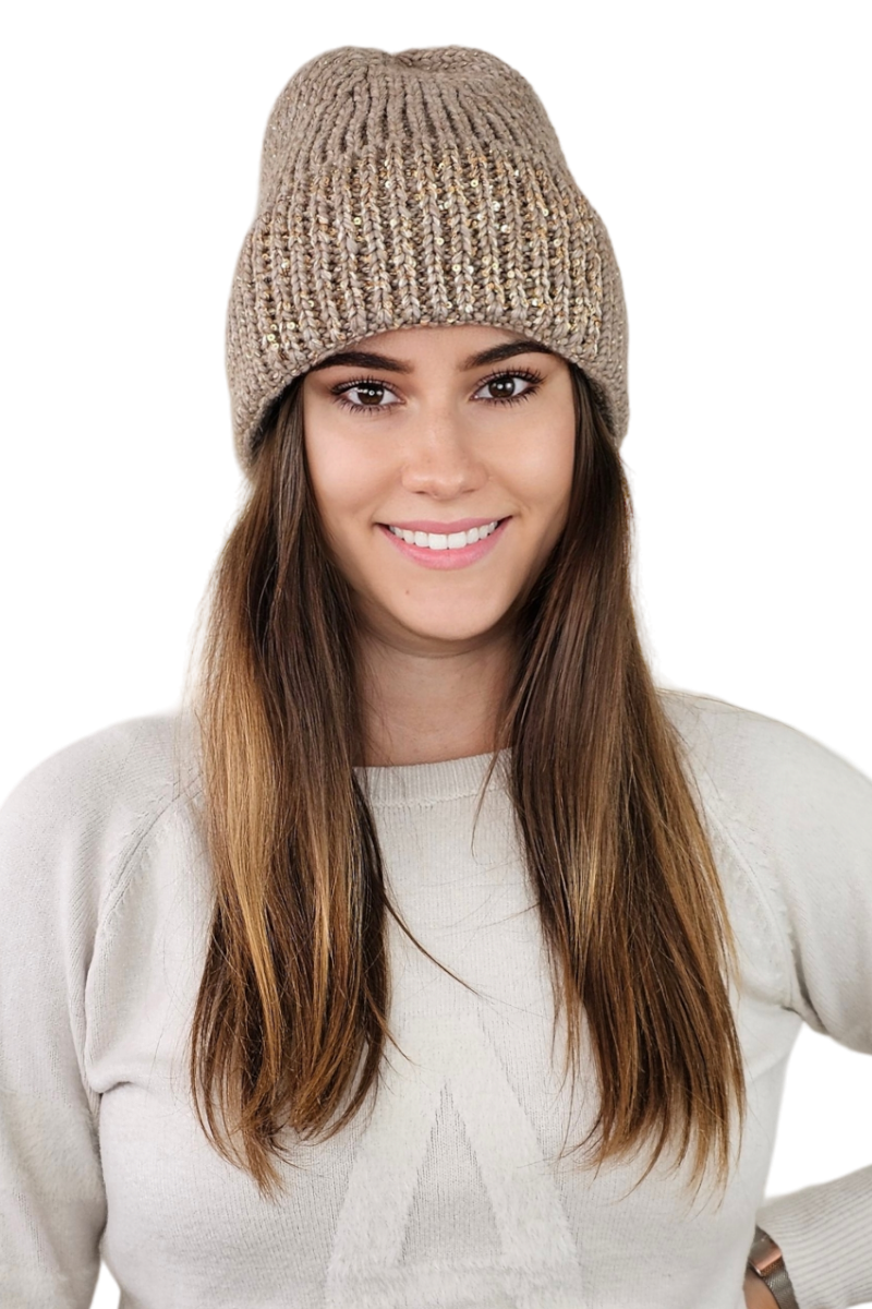 Čepice, Model: Ginny, Barva: tmavě béžová, Složení materiálu: 50% Vlna; 40% Akryl; 10% Polyester, Velikost: Univerzální (54-60) (Čepice, obrázek 2)