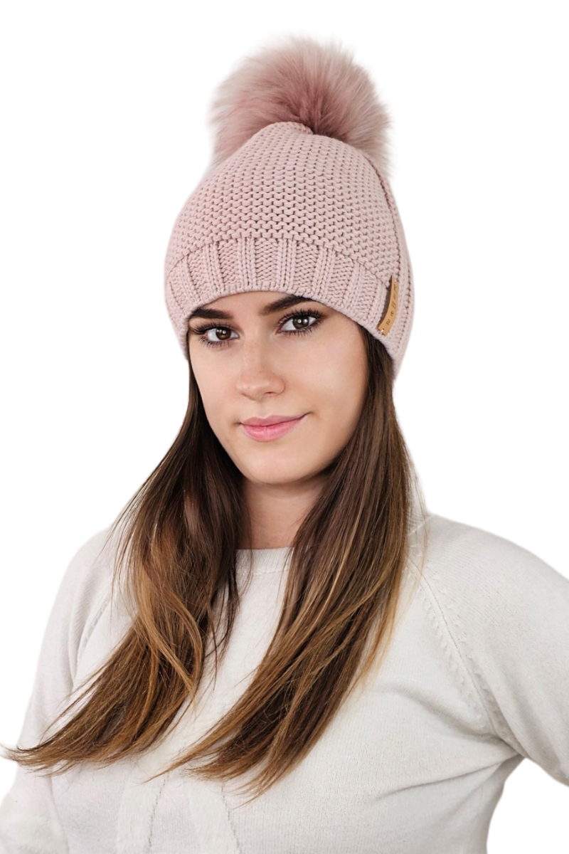 Čepice, Model: Fiona, Barva: růžová, Složení materiálu: 50% Akryl; 30% Vlna; 20% Polyamid, Určení: Podzim/Zima, Velikost: Univerzální (54-60) (Čepice, fotografie 5)