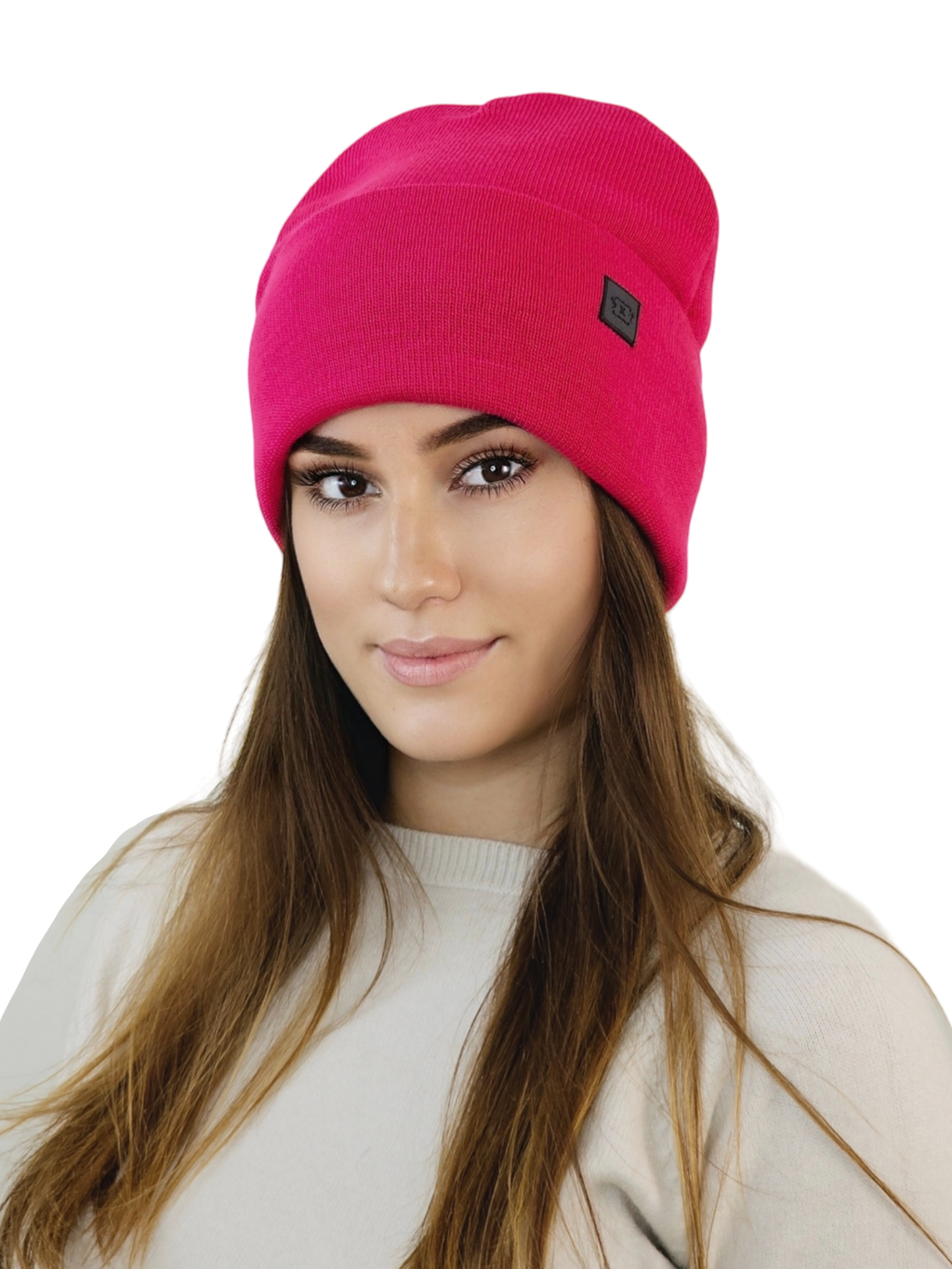Czapki, Model: Sally, Kolor: malinowy, Skład materiału: 100% Akryl, Przeznaczenie: Jesień/Zima, Rozmiar: Uniwersalny (56-64) (Czapki, zdjęcie 2)