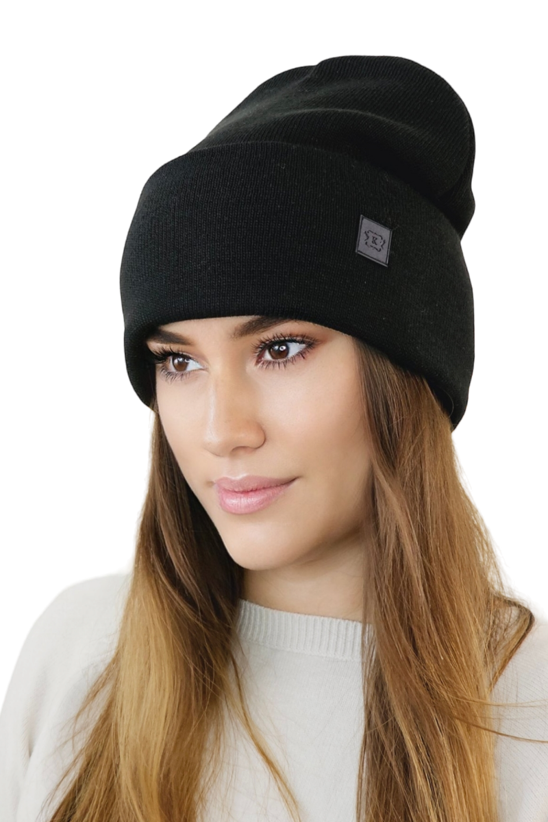 Czapka Damska, Model: Sally, Kolor: czarny, Skład materiału: 100% Akryl, Przeznaczenie: Jesień/Zima, Rozmiar: Uniwersalny (56-64) (Czapka Damska, zdjęcie 3)