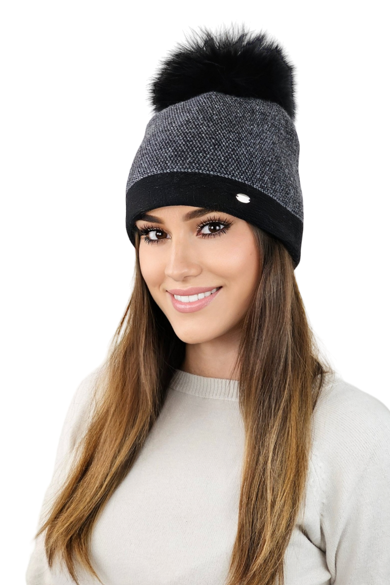 Čepice, Model: Aloe, Barva: černá, Složení materiálu: 80% Vlna; 20% Polyamid, Určení: Podzim/Zima, Velikost: Univerzální (54-60) (Čepice, obrázek 2)