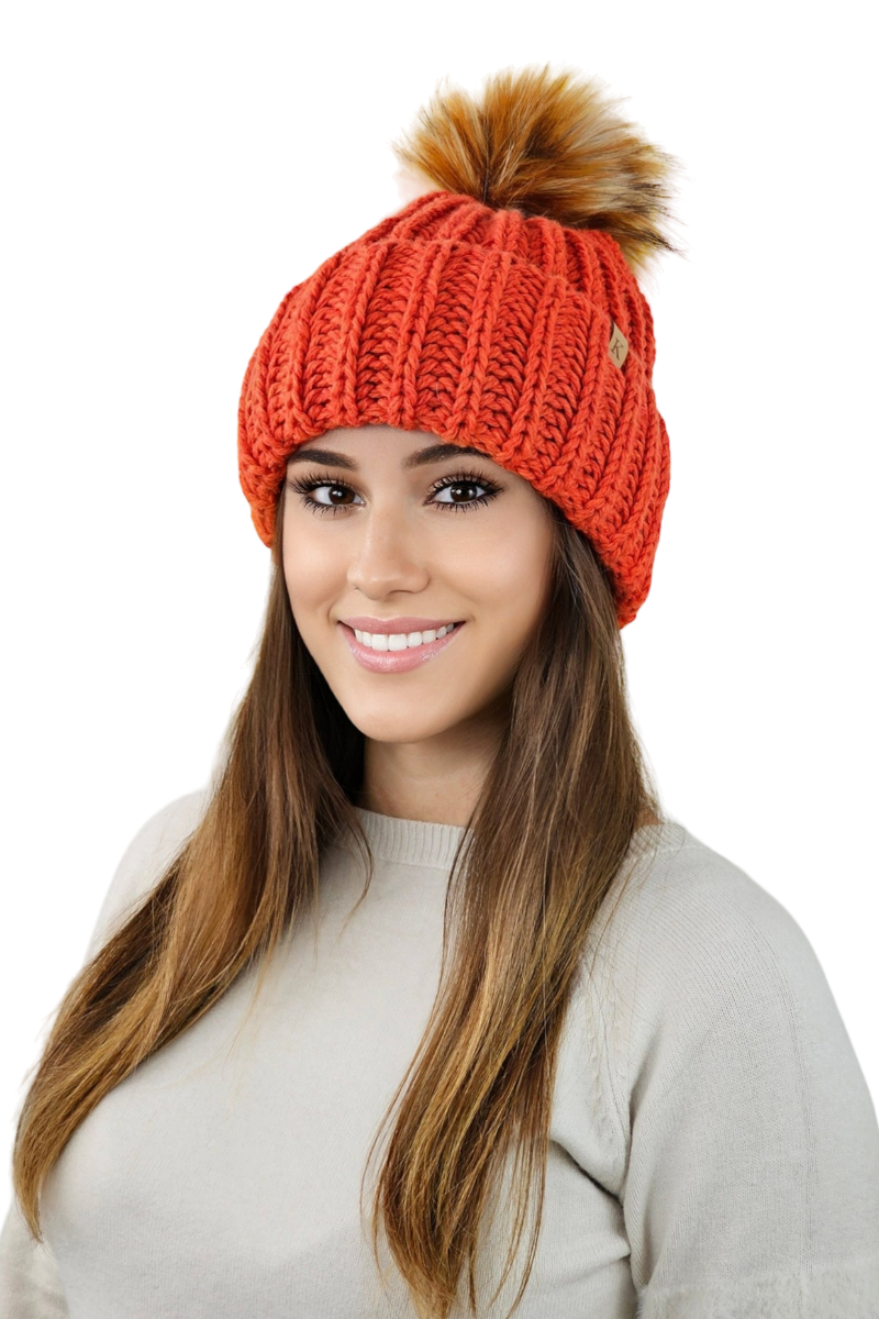 Čepice, Model: Nerea, Barva: oranžová, Složení materiálu: 50% Vlna; 50% Akryl, Velikost: Univerzální (54-60) (Čepice, fotografie 3)