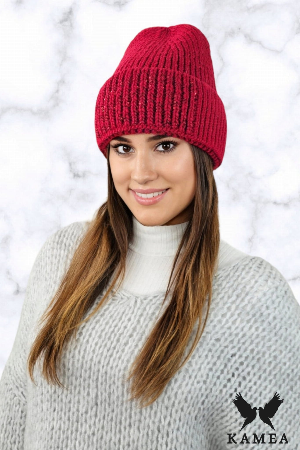Čepice, Model: Ginny, Barva: červená, Složení materiálu: 50% Vlna; 40% Akryl; 10% Polyester, Velikost: Univerzální (54-60)