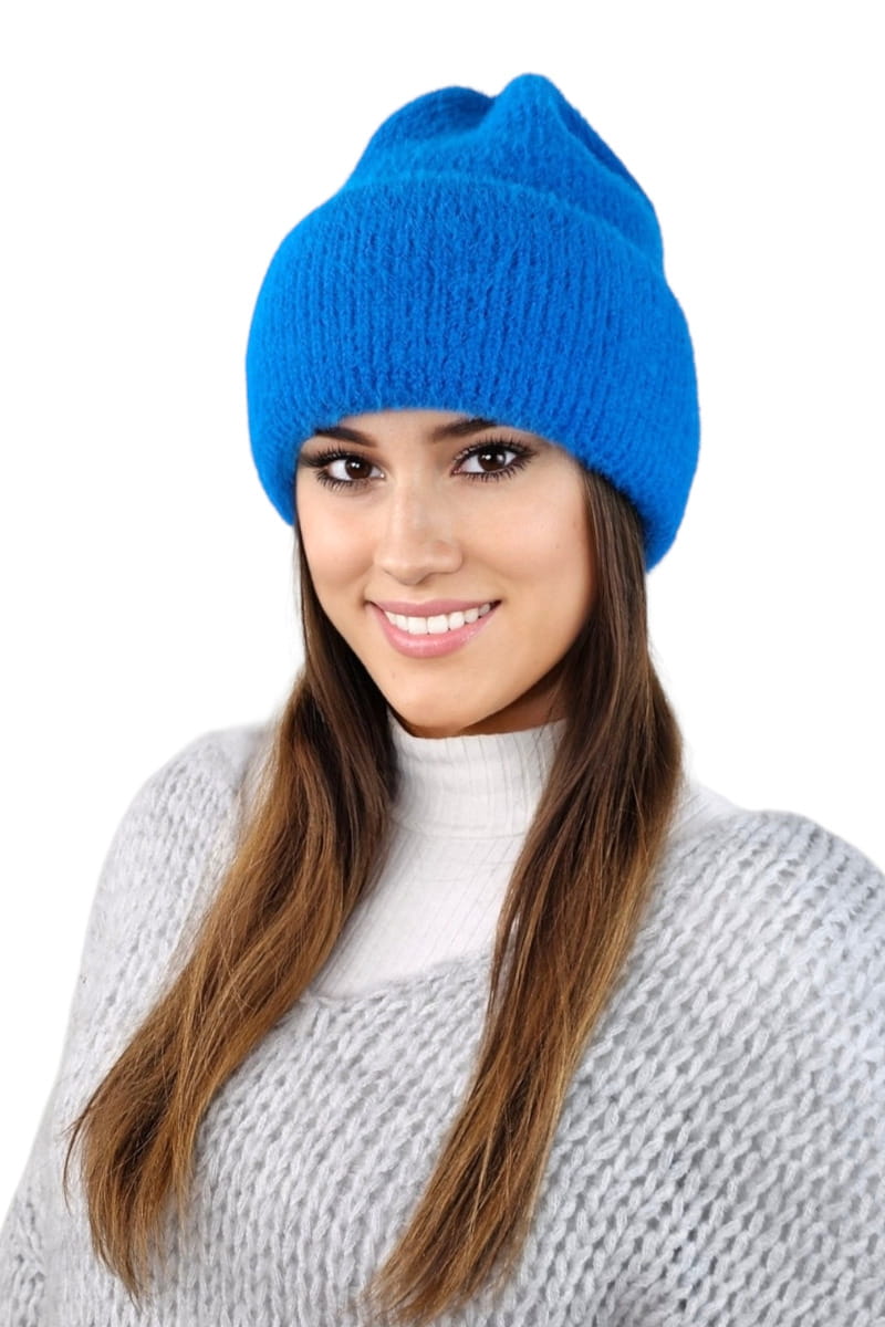 Czapka Damska, Model: Benita, Kolor: turkusowy, Skład materiału: 55% Poliamid; 35% Wiskoza; 6% Poliester; 4% Modal, Przeznaczenie: Jesień/Zima, Rozmiar: Uniwersalny (54-60) (Czapka Damska, zdjęcie 2)