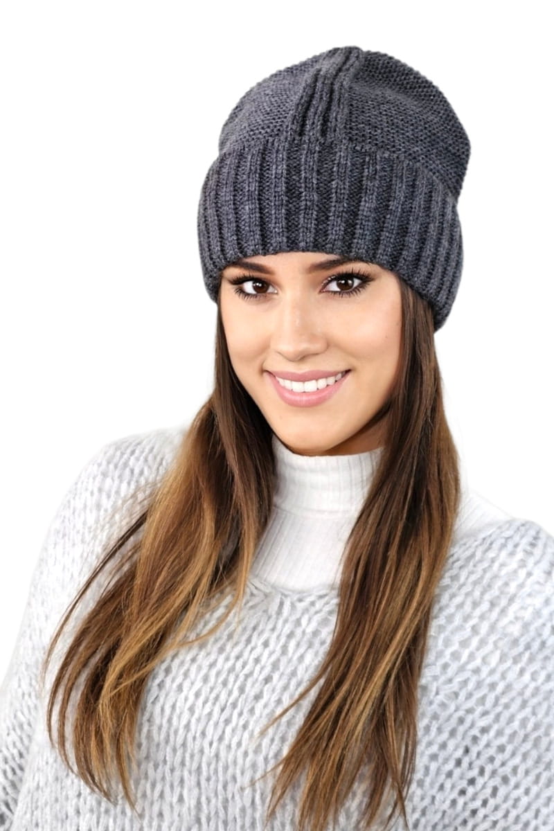 Čepice, Model: Vera, Barva: grafitová, Složení materiálu: 50% Akryl; 25% Polyamid; 25% Vlna, Velikost: Univerzální (54-60) (Čepice, fotografie 2)