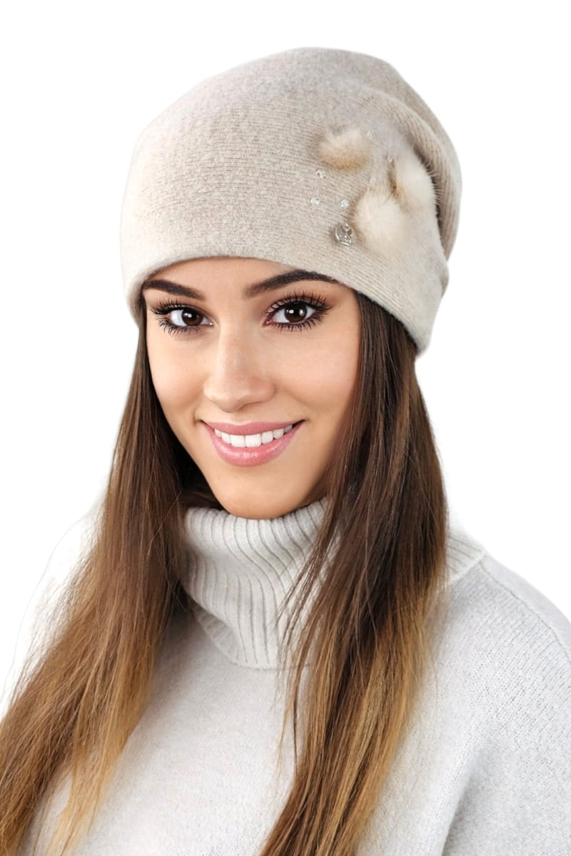 Čepice, Model: Onyks, Barva: béžová, Složení materiálu: 80% Vlna; 20% Polyamid, Velikost: Univerzální (54-60) (Čepice, fotografie 2)