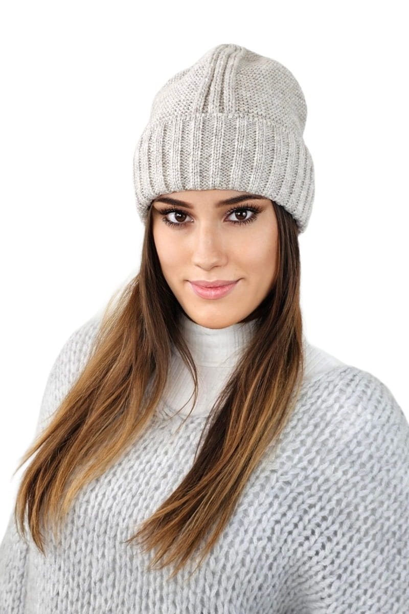 Čepice, Model: Vera, Barva: béžová, Složení materiálu: 50% Akryl; 25% Polyamid; 25% Vlna, Určení: Podzim/Zima, Velikost: Univerzální (54-60) (Čepice, fotografie 2)