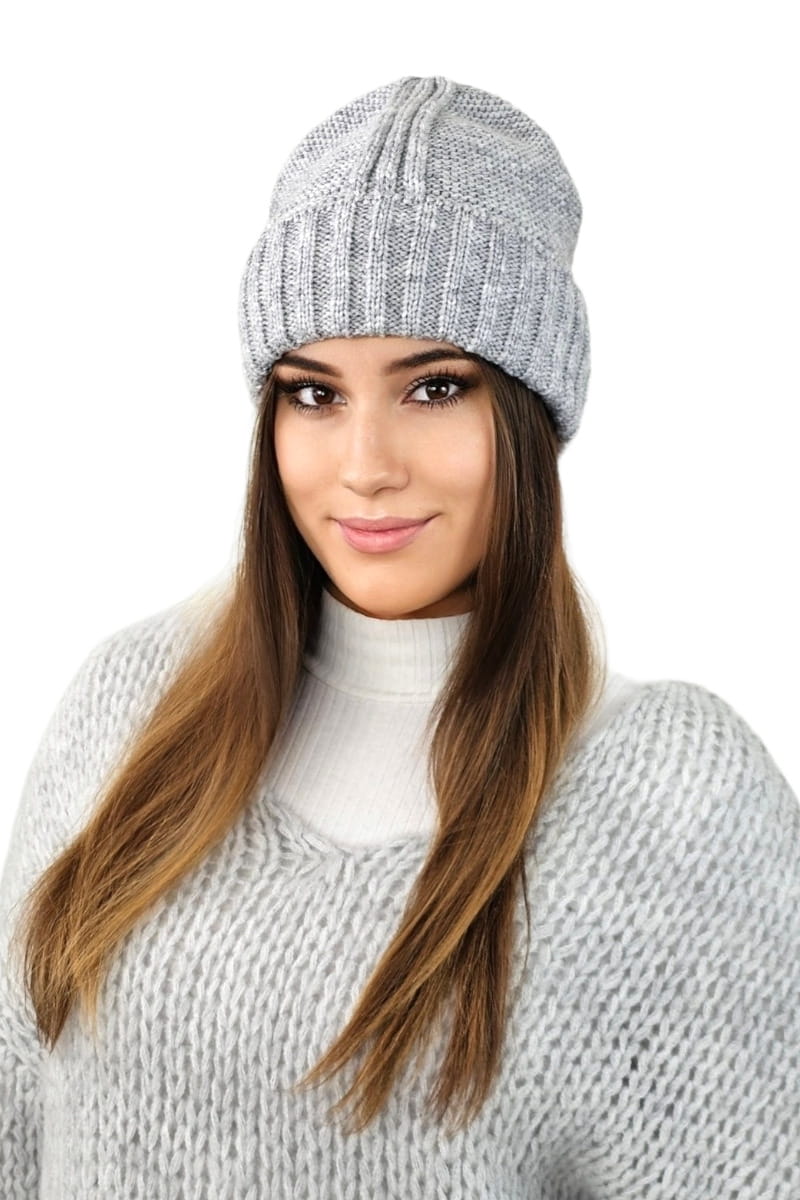 Čepice, Model: Vera, Barva: šedá, Složení materiálu: 50% Akryl; 25% Polyamid; 25% Vlna, Určení: #NAZVA?, Velikost: Univerzální (54-60) (Čepice, fotografie 2)