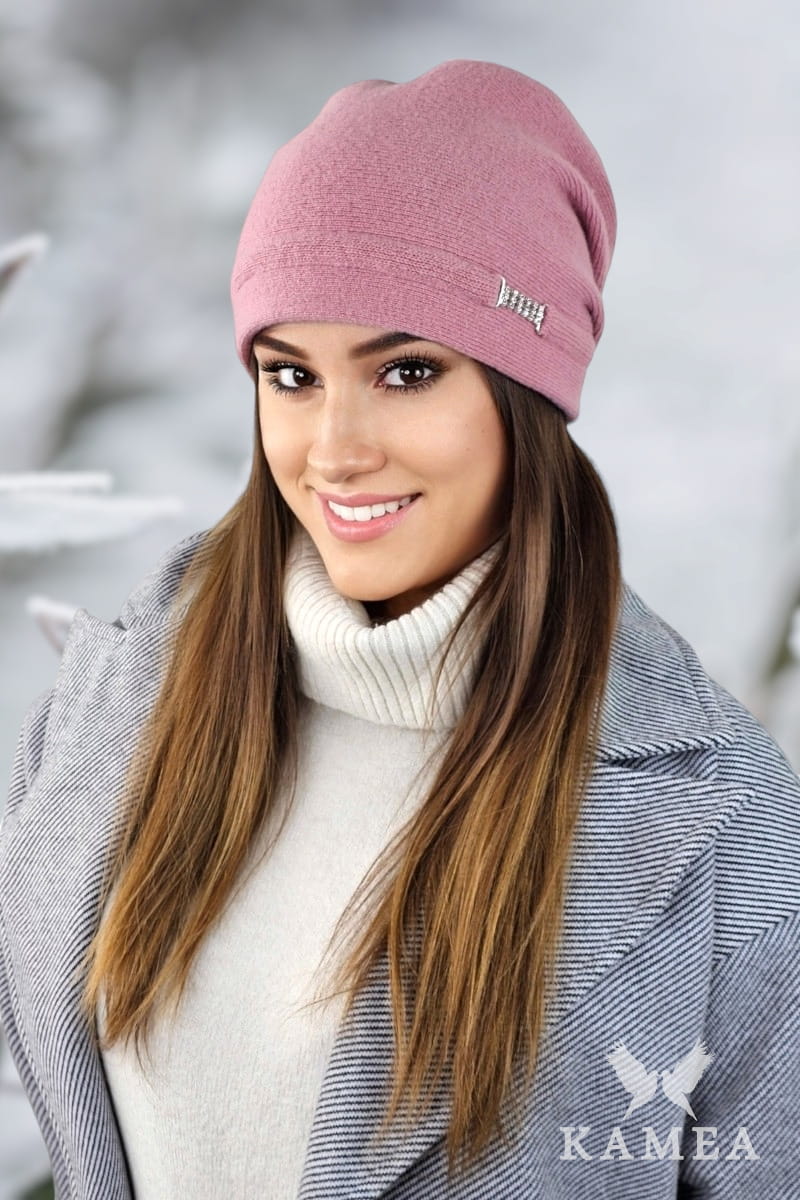 Čepice, Model: Leonora, Barva: ash rose, Složení materiálu: 80% Vlna; 20% Polyamid, Velikost: Univerzální (54-60)