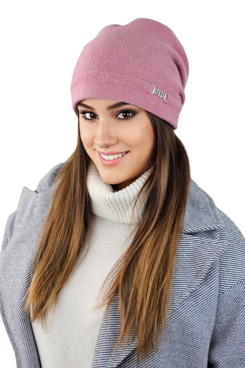 Čepice, Model: Leonora, Barva: ash rose, Složení materiálu: 80% Vlna; 20% Polyamid, Velikost: Univerzální (54-60) (Čepice, fotografie 2)
