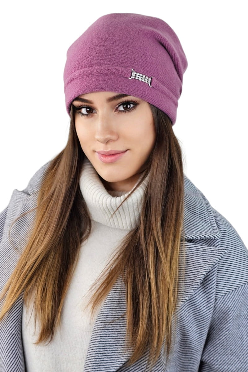 Čepice, Model: Leonora, Barva: lilas, Složení materiálu: 80% Vlna; 20% Polyamid, Velikost: Univerzální (54-60) (Čepice, fotografie 2)