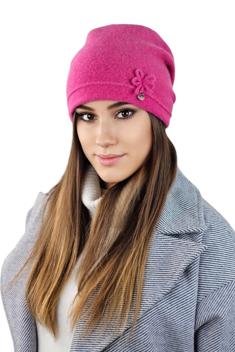 Čepice, Model: Maruna, Barva: malinová, Složení materiálu: 80% Vlna; 20% Polyamid, Velikost: Univerzální (54-60) (Čepice, fotografie 2)