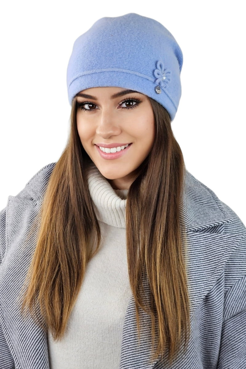 Čepice, Model: Maruna, Barva: světle modrá, Složení materiálu: 80% Vlna; 20% Polyamid, Velikost: Univerzální (54-60) (Čepice, fotografie 2)