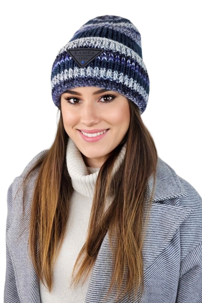 Čepice, Model: Muscari, Barva: džínová, Složení materiálu: 70% Poliakryl; 15% Vlna; 10% Alpaka; 5% Polyester, Určení: Podzim/Zima, Velikost: Univerzální (54-60) (Čepice, obrázek 3)