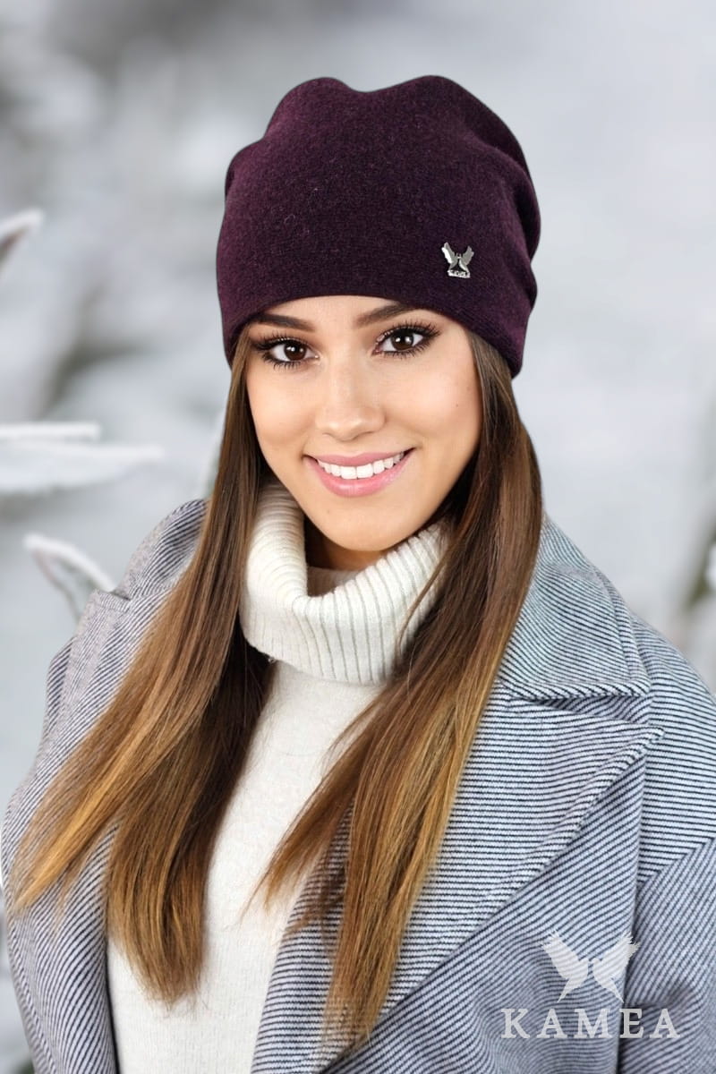 Čepice, Model: Lily, Barva: fialová, Složení materiálu: 80% Vlna; 20% Polyamid, Velikost: Univerzální (54-60)