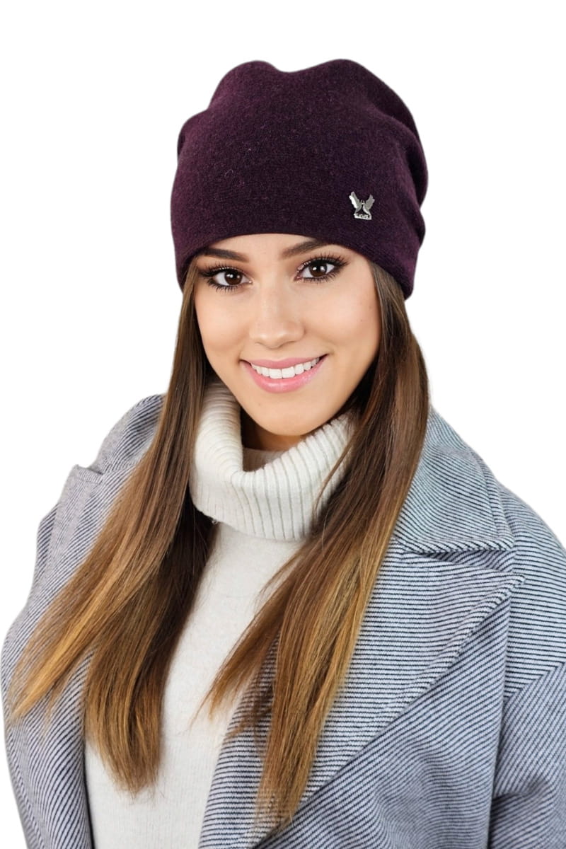 Čepice, Model: Lily, Barva: fialová, Složení materiálu: 80% Vlna; 20% Polyamid, Velikost: Univerzální (54-60) (Čepice, fotografie 2)